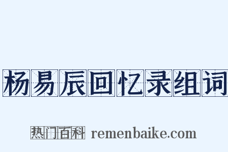 杨易辰回忆录组词是什么意思的图片